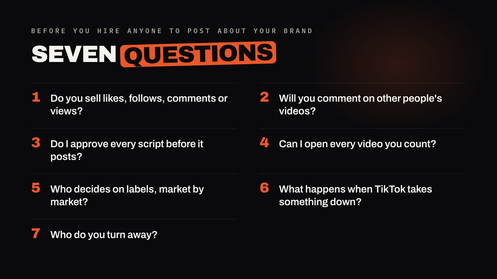 Seven questions to ask before you hire anyone to post about your brand
