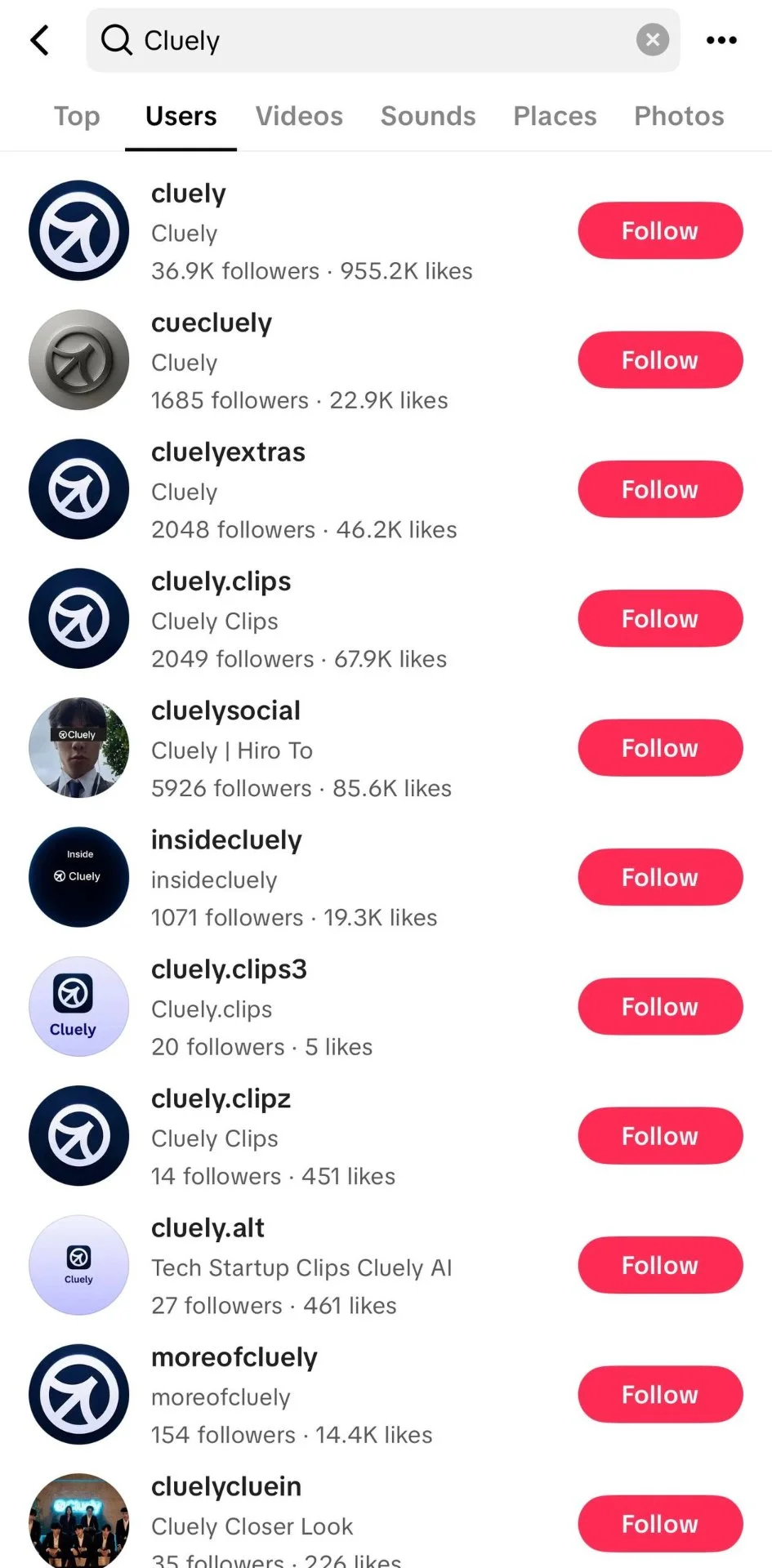 Part of Cluely UGC Accounts